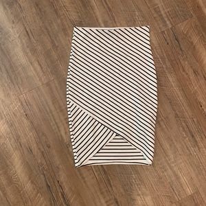 NWOT Zara Trafaluc Bodycon Striped Asym Skirt